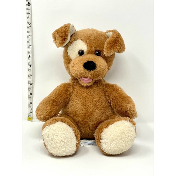 BUILD A BEAR Workshop Brown Puppy Dog Plush Stuffed Animal w Tan Eye Patch 14" - Picture 1 of 3